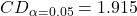 CD_{\alpha=0.05}=1.915