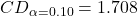 CD_{\alpha=0.10}=1.708