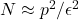 N \approx p^2/\epsilon^2