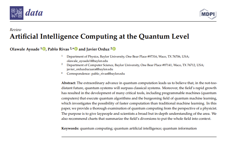 Artificial Intelligence Computing at the Quantum Level – Rivas AI Lab